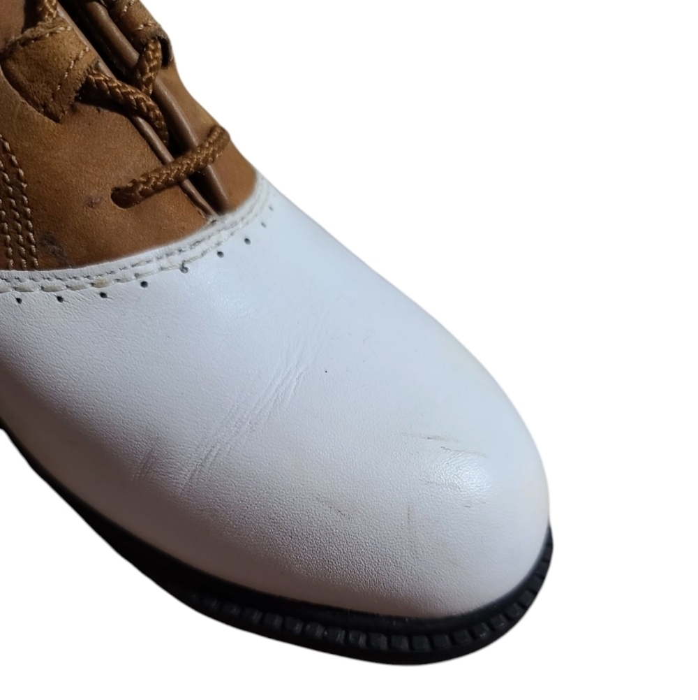 NIKE Zoom Air Golf Sneakers White And Tan Colorblock Spikes 7M - Picture 14 of 14